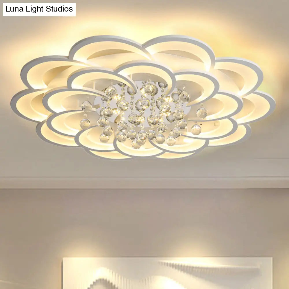 DecorBites™ DecorBites™ Modern Floral Iron Flush Mount LED Ceiling Light in Warm/White Light - 20.5"/27"/31.5" W, White Fixture