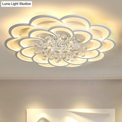 DecorBites™ DecorBites™ Modern Floral Iron Flush Mount LED Ceiling Light in Warm/White Light - 20.5"/27"/31.5" W, White Fixture