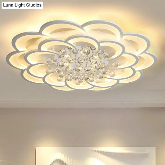 DecorBites™ DecorBites™ Modern Floral Iron Flush Mount LED Ceiling Light in Warm/White Light - 20.5"/27"/31.5" W, White Fixture