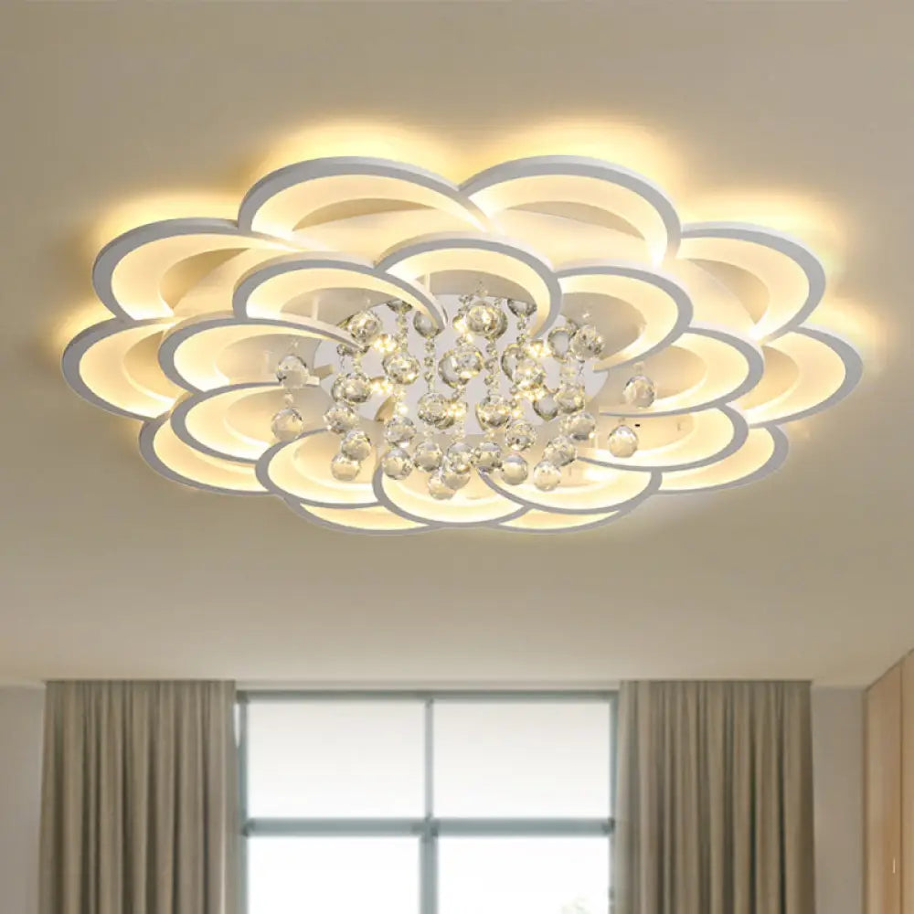 DecorBites™ DecorBites™ Modern Floral Iron Flush Mount LED Ceiling Light in Warm/White Light - 20.5"/27"/31.5" W, White Fixture