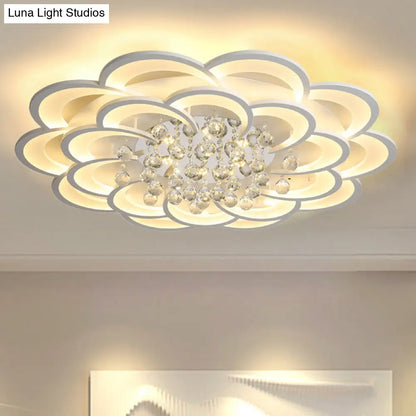 DecorBites™ DecorBites™ Modern Floral Iron Flush Mount LED Ceiling Light in Warm/White Light - 20.5"/27"/31.5" W, White Fixture