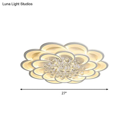 DecorBites™ DecorBites™ Modern Floral Iron Flush Mount LED Ceiling Light in Warm/White Light - 20.5"/27"/31.5" W, White Fixture