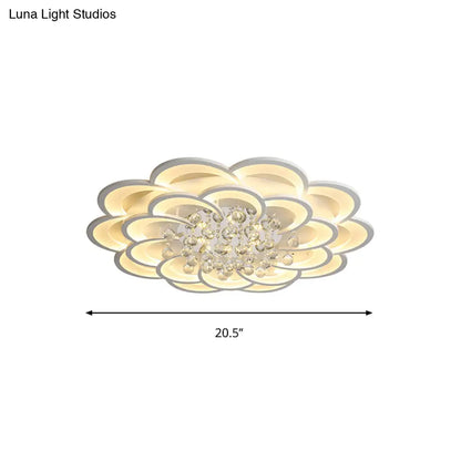 DecorBites™ DecorBites™ Modern Floral Iron Flush Mount LED Ceiling Light in Warm/White Light - 20.5"/27"/31.5" W, White Fixture