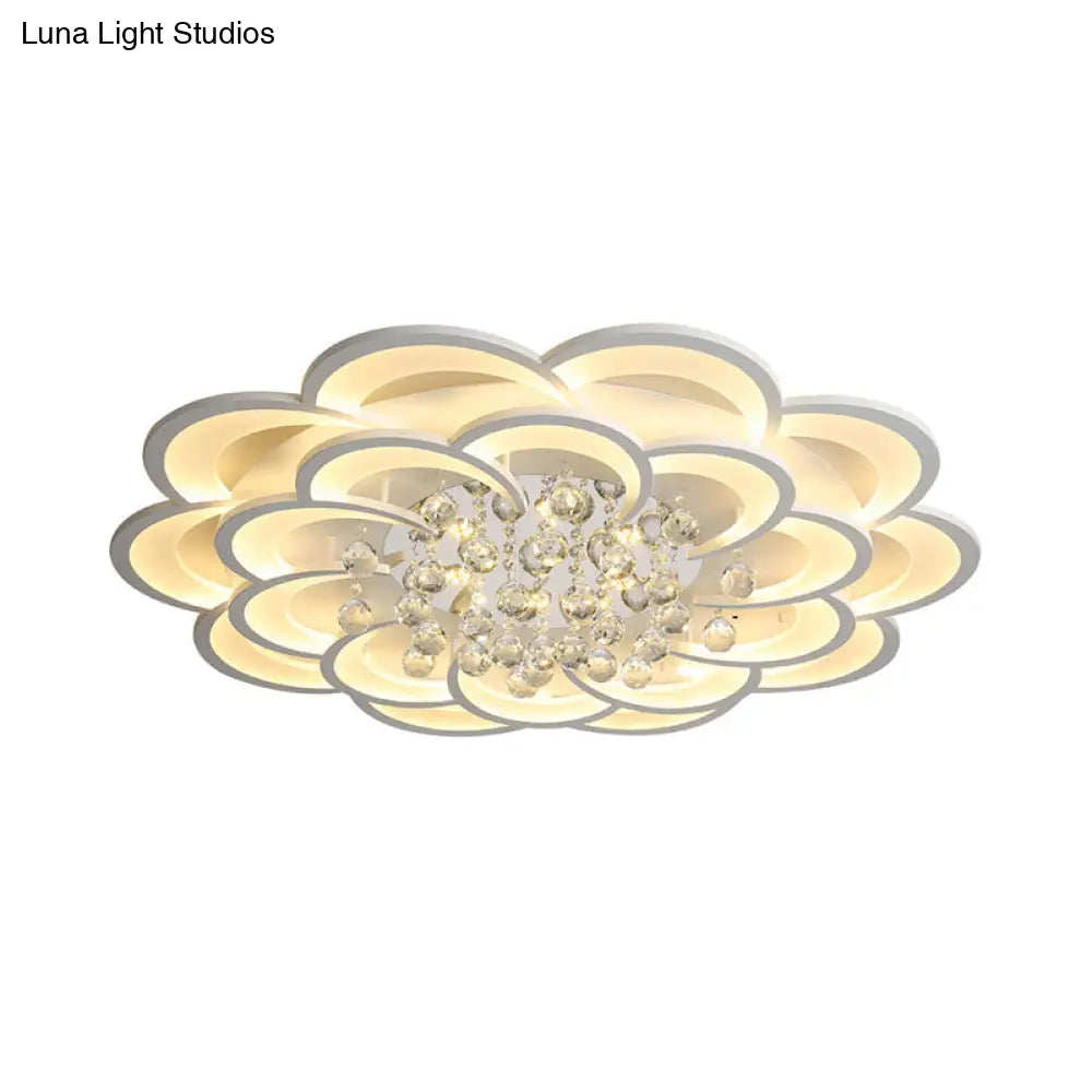 DecorBites™ DecorBites™ Modern Floral Iron Flush Mount LED Ceiling Light in Warm/White Light - 20.5"/27"/31.5" W, White Fixture