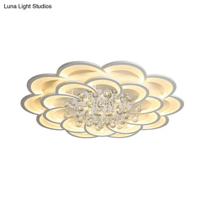 DecorBites™ DecorBites™ Modern Floral Iron Flush Mount LED Ceiling Light in Warm/White Light - 20.5"/27"/31.5" W, White Fixture