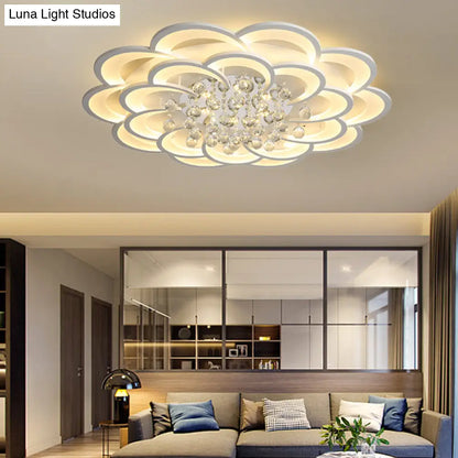 DecorBites™ DecorBites™ Modern Floral Iron Flush Mount LED Ceiling Light in Warm/White Light - 20.5"/27"/31.5" W, White Fixture