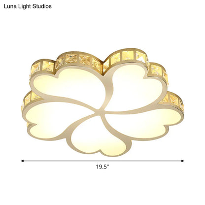 DecorBites™ DecorBites™ Modern Floral LED Gold Ceiling Light for Sleeping Room with Crystal Flush Mount