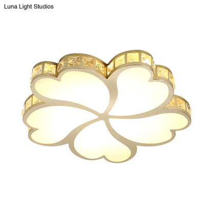 DecorBites™ DecorBites™ Modern Floral LED Gold Ceiling Light for Sleeping Room with Crystal Flush Mount