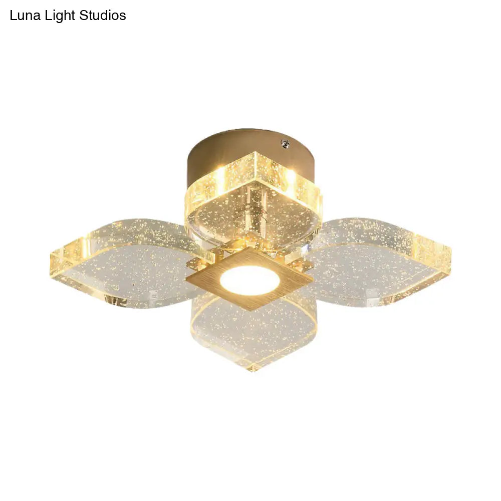DecorBites™ DecorBites™ Modern Flower Crystal Ceiling Lamp in Gold with LED Lighting