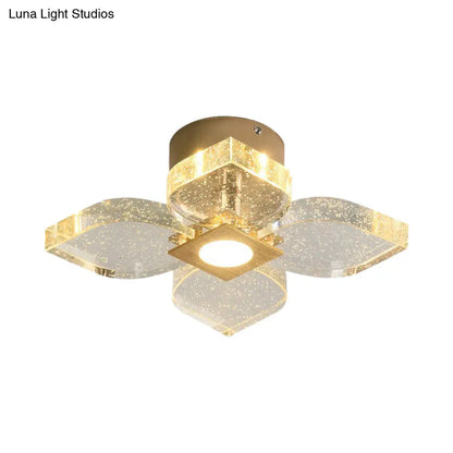 DecorBites™ DecorBites™ Modern Flower Crystal Ceiling Lamp in Gold with LED Lighting