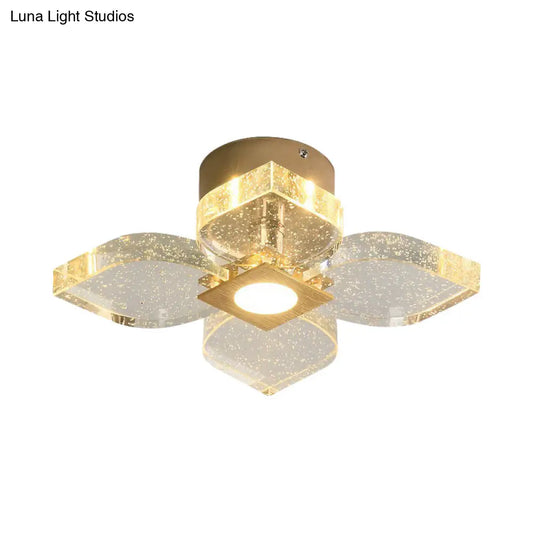 DecorBites™ DecorBites™ Modern Flower Crystal Ceiling Lamp in Gold with LED Lighting