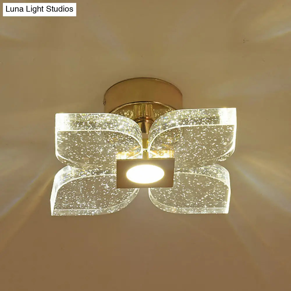 DecorBites™ DecorBites™ Modern Flower Crystal Ceiling Lamp in Gold with LED Lighting