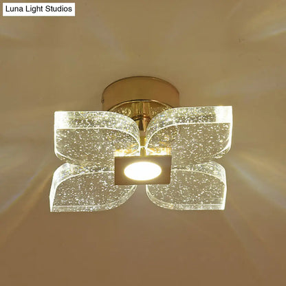 DecorBites™ DecorBites™ Modern Flower Crystal Ceiling Lamp in Gold with LED Lighting