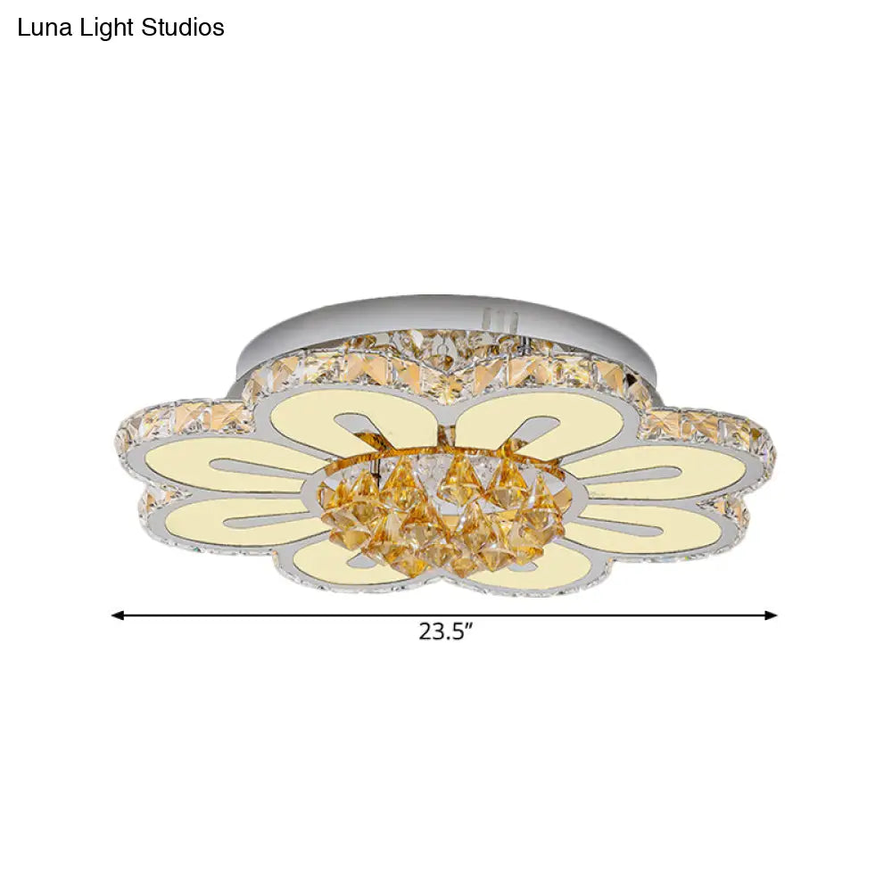 DecorBites™ DecorBites™ Modern Flower Crystal LED Semi Flush Light for Chic Ceiling Lighting