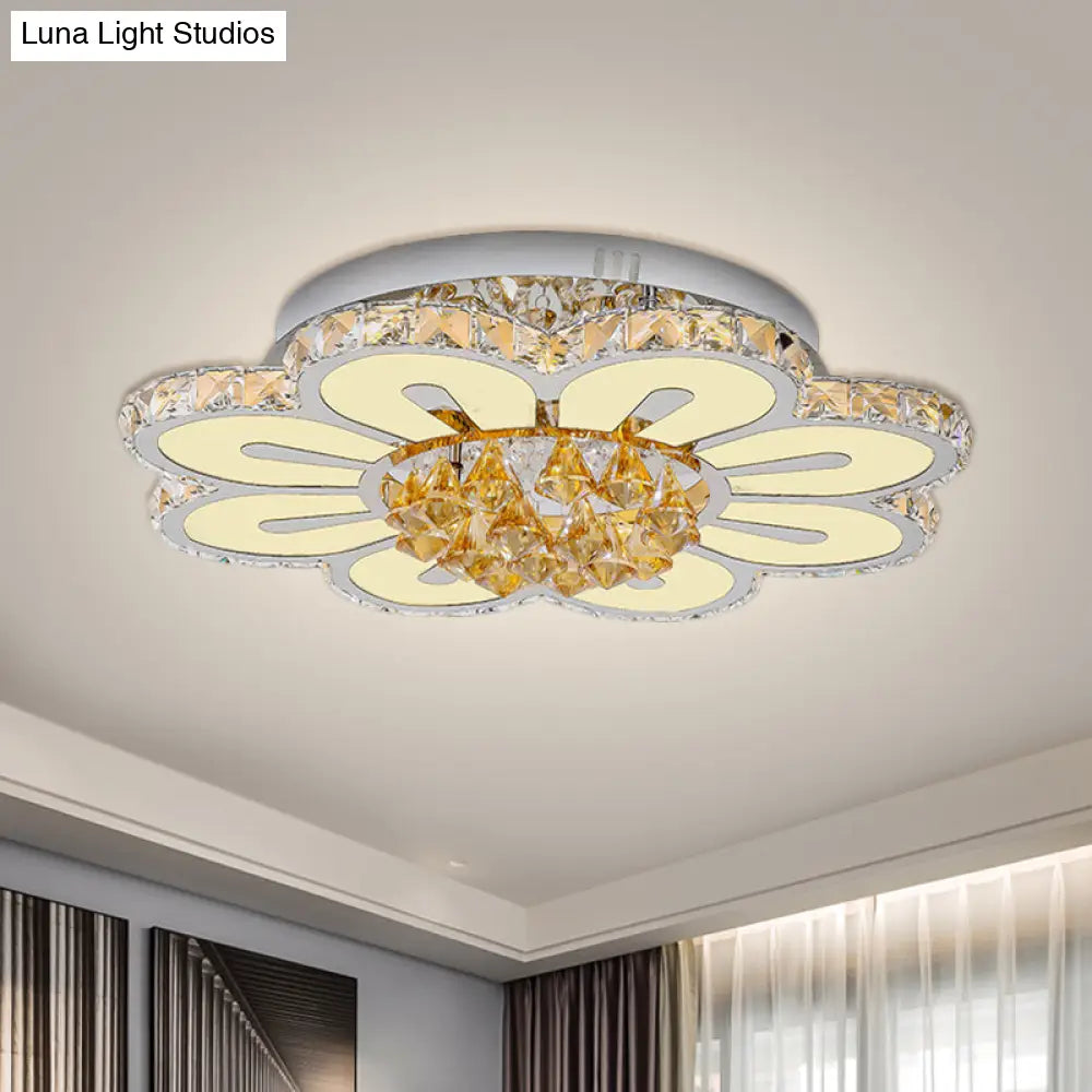 DecorBites™ DecorBites™ Modern Flower Crystal LED Semi Flush Light for Chic Ceiling Lighting