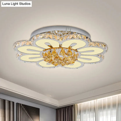 DecorBites™ DecorBites™ Modern Flower Crystal LED Semi Flush Light for Chic Ceiling Lighting