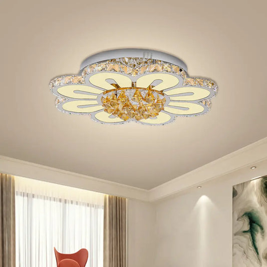 DecorBites™ DecorBites™ Modern Flower Crystal LED Semi Flush Light for Chic Ceiling Lighting
