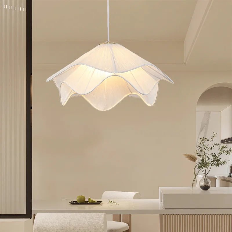Modern Flower Fabric Pendant Light With Warm Glow - Decorbites