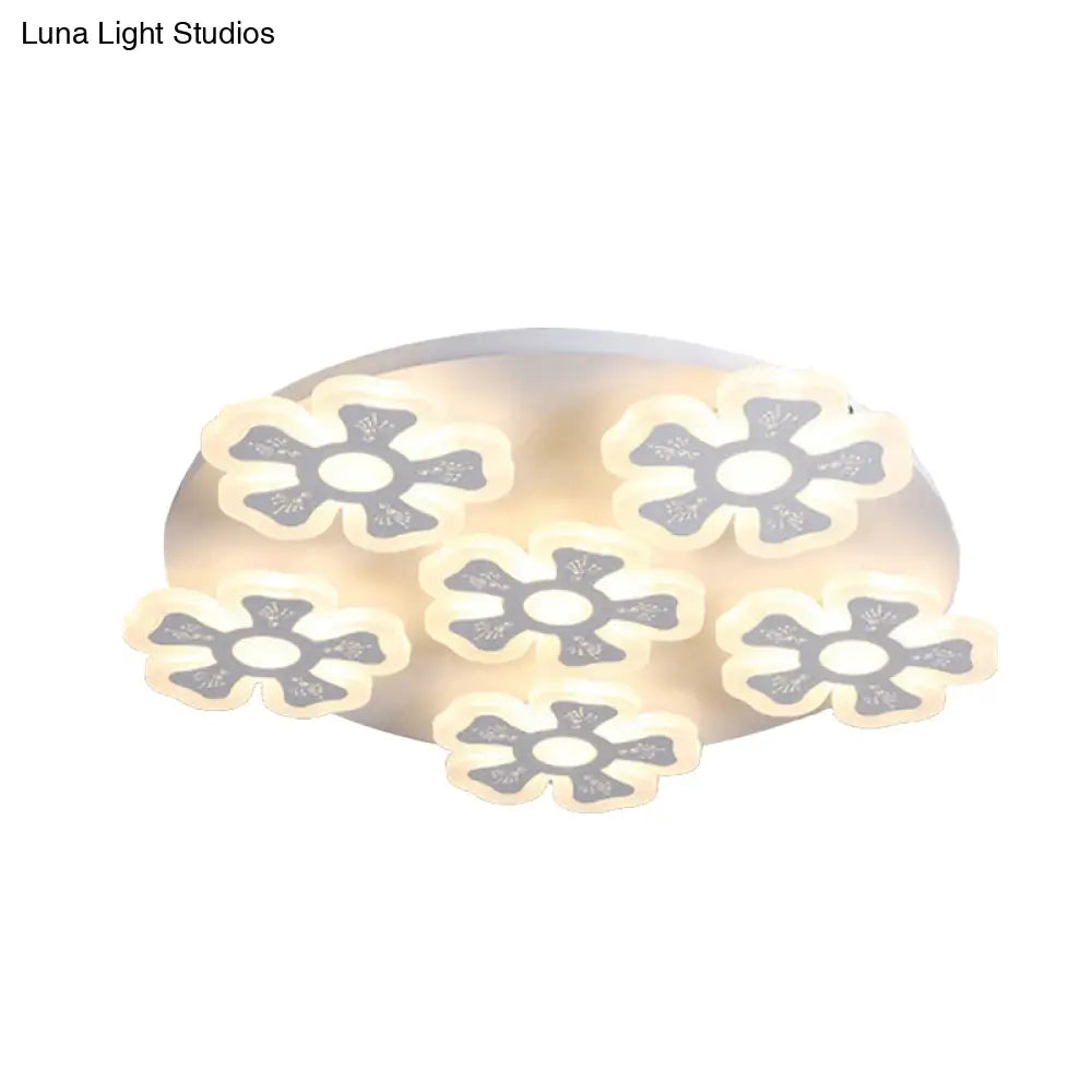 DecorBites™ DecorBites™ Modern Flower-Shaped White Acrylic Ceiling Light for Living Room