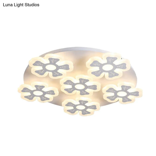 DecorBites™ DecorBites™ Modern Flower-Shaped White Acrylic Ceiling Light for Living Room
