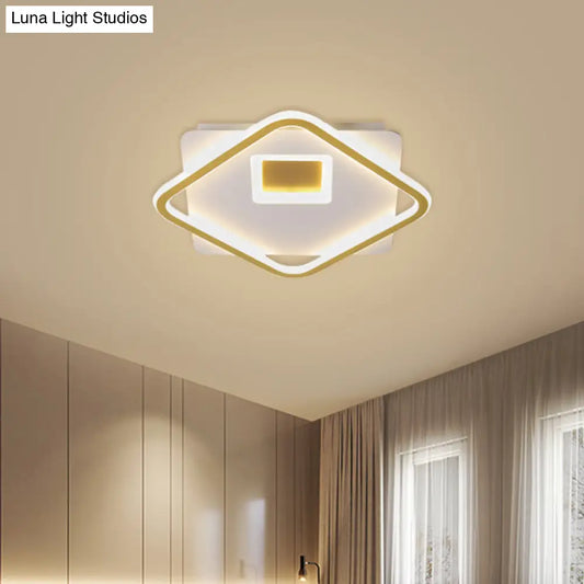 DecorBites™ DecorBites™ Modern Flush Mount Ceiling Light Fixture in Gold with Acrylic LED, 16.5"/20.5" Width