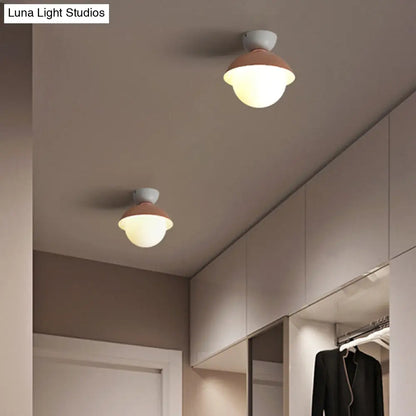 DecorBites™ DecorBites™ Modern Flush Mount Ceiling Light - White Glass Hallway Fixture