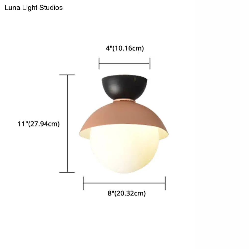 DecorBites™ DecorBites™ Modern Flush Mount Ceiling Light - White Glass Hallway Fixture