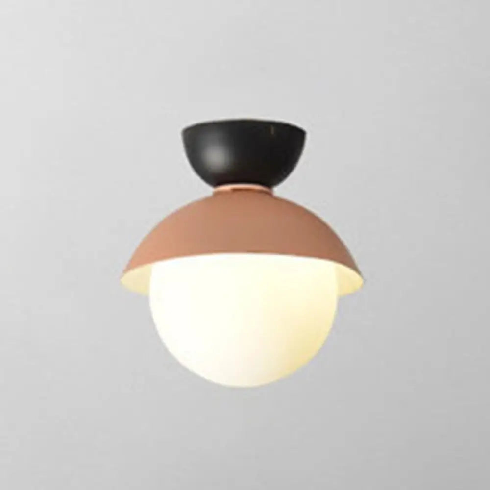 DecorBites™ DecorBites™ Modern Flush Mount Ceiling Light - White Glass Hallway Fixture