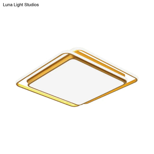 DecorBites™ DecorBites™ Modern Flush Mount LED Ceiling Lamp in Gold with Acrylic Shade - Warm/White/3 Color Light Options