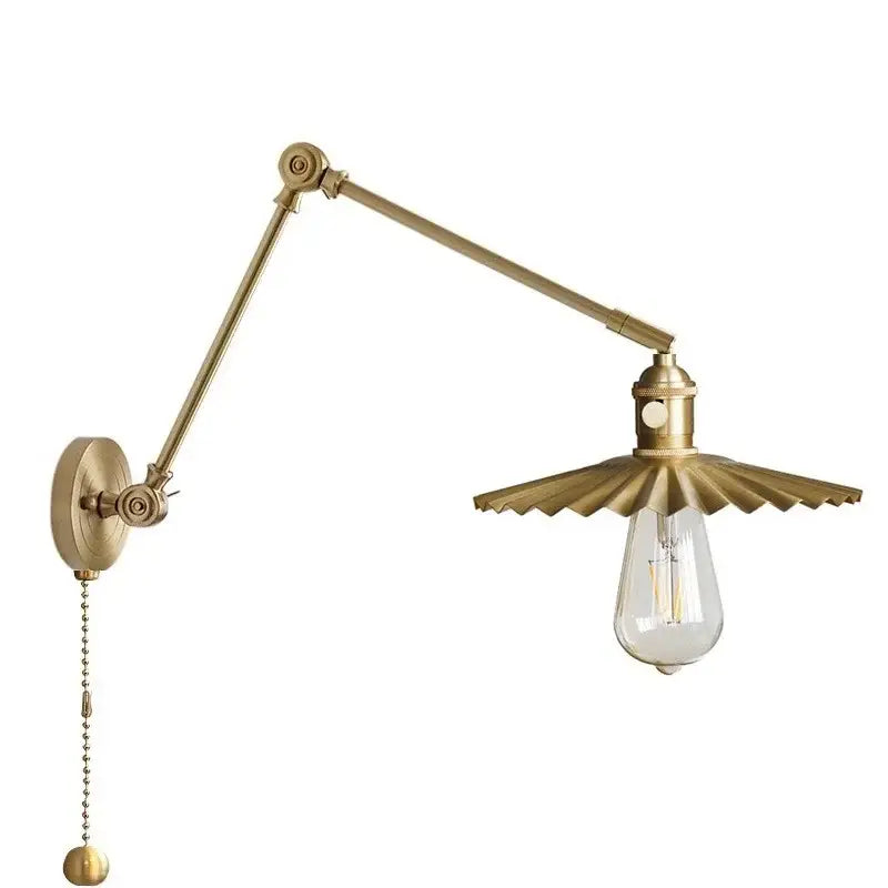 Modern fluted brass adjustable copper wall sconce with exposed filament bulb for decorbites adjustable copper wall decor