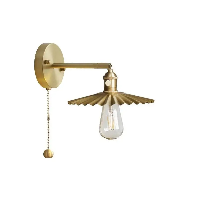 Modern fluted brass adjustable copper wall sconce with exposed filament bulb for bedroom decorbites adjustable copper wall lighting