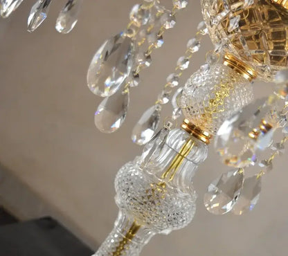 Modern french gold crystal floor lamp with crystal droplets and gold-toned metal accents for living room decorbites crystal floor