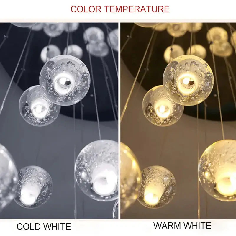 Modern frosted crystal ball chandelier pendant light with clear glass globe and warm or cool white illumination decorbites crystal ball