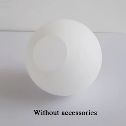 Modern frosted glass ball pendant light with a smooth matte finish and gold ring for bedroom decorbites glass ball