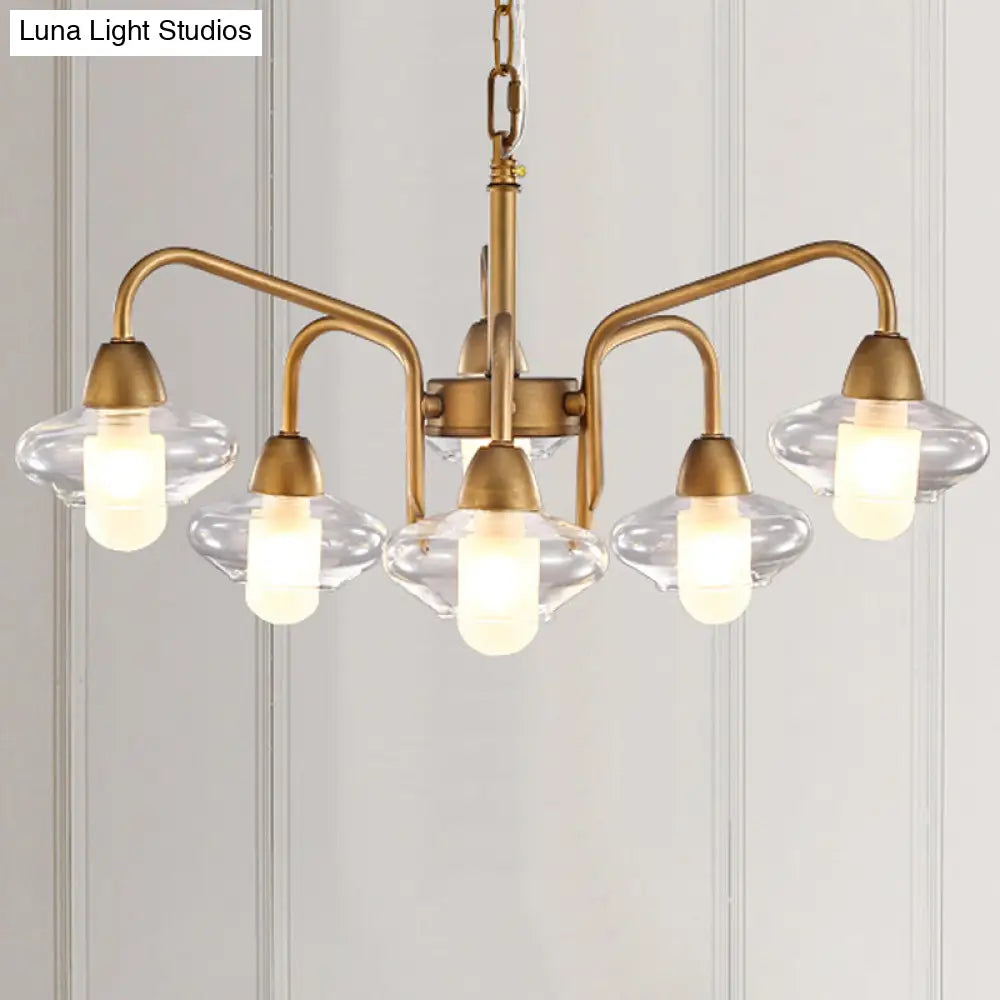 Modern Frosted Glass Chandelier - 6-Light Elliptical Pendant for Dining Room Lighting