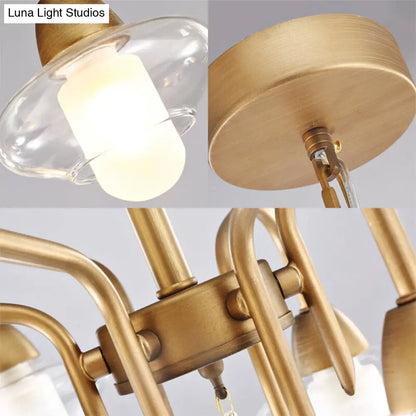 Modern Frosted Glass Chandelier - 6-Light Elliptical Pendant for Dining Room Lighting