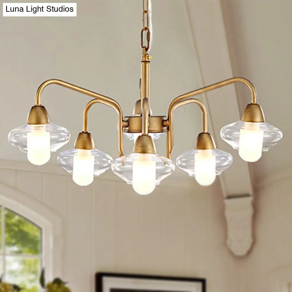 Modern Frosted Glass Chandelier - 6-Light Elliptical Pendant for Dining Room Lighting