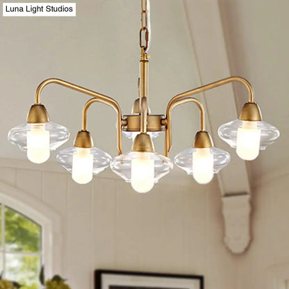 Modern Frosted Glass Chandelier - 6-Light Elliptical Pendant for Dining Room Lighting