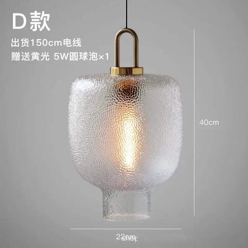 Modern frosted glass pendant lights with textured glass and brass finish featuring 5w warm white led bulb