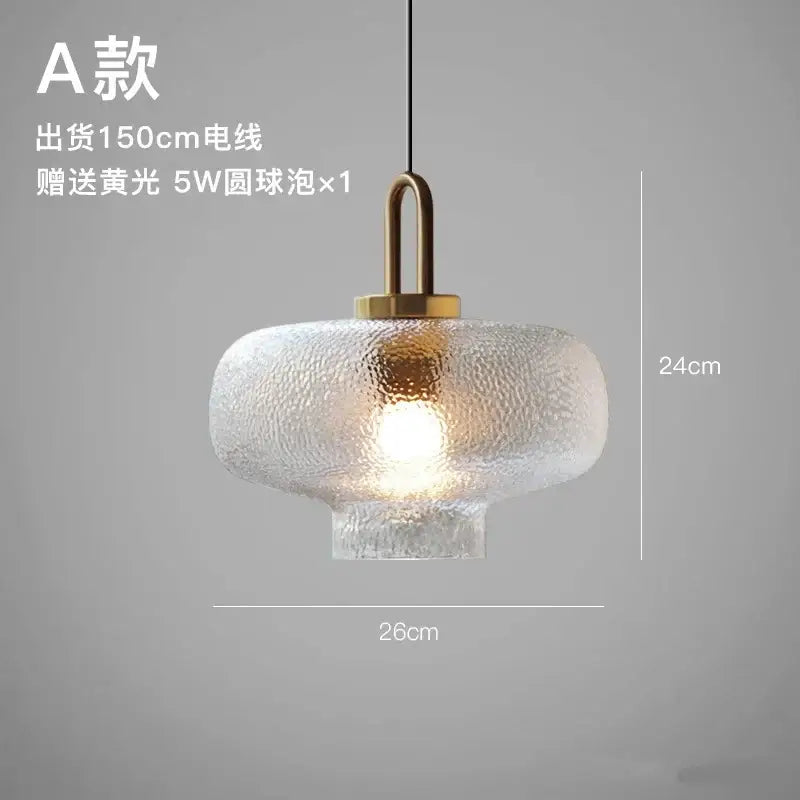 Modern frosted glass pendant lights kitchen brass led hanging lamp with textured glass pendant lights and brass fixture