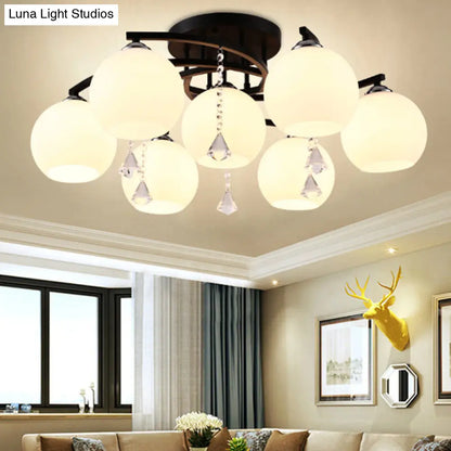 DecorBites™ DecorBites™ Modern Frosted Glass Round Flush Mount Ceiling Light for Living Room