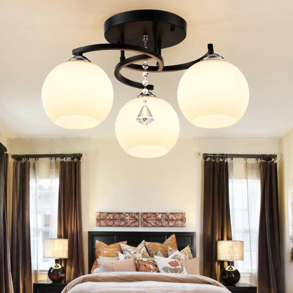 DecorBites™ DecorBites™ Modern Frosted Glass Round Flush Mount Ceiling Light for Living Room