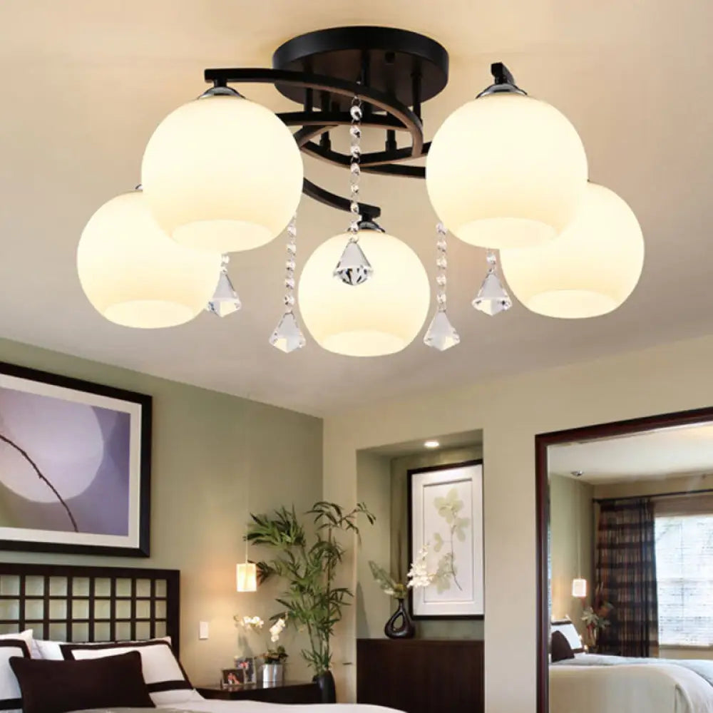 DecorBites™ DecorBites™ Modern Frosted Glass Round Flush Mount Ceiling Light for Living Room
