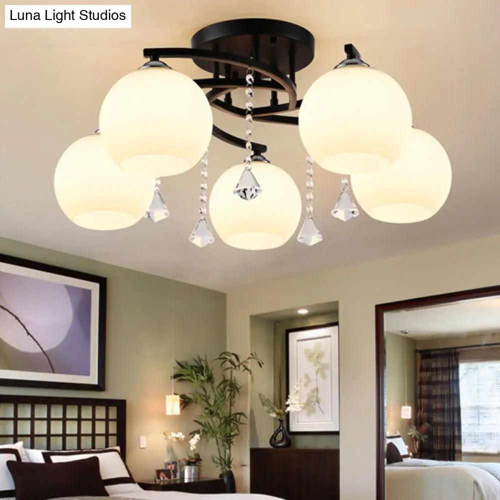 DecorBites™ DecorBites™ Modern Frosted Glass Round Flush Mount Ceiling Light for Living Room