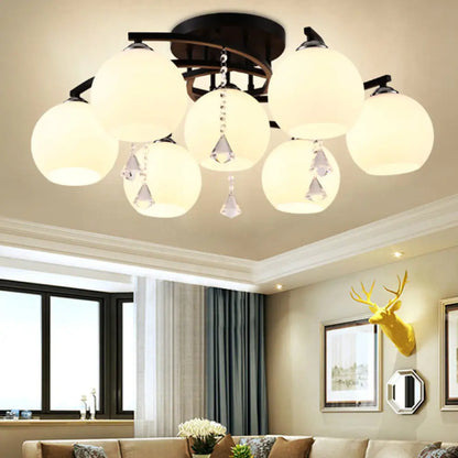 DecorBites™ DecorBites™ Modern Frosted Glass Round Flush Mount Ceiling Light for Living Room