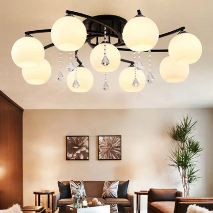 DecorBites™ DecorBites™ Modern Frosted Glass Round Flush Mount Ceiling Light for Living Room