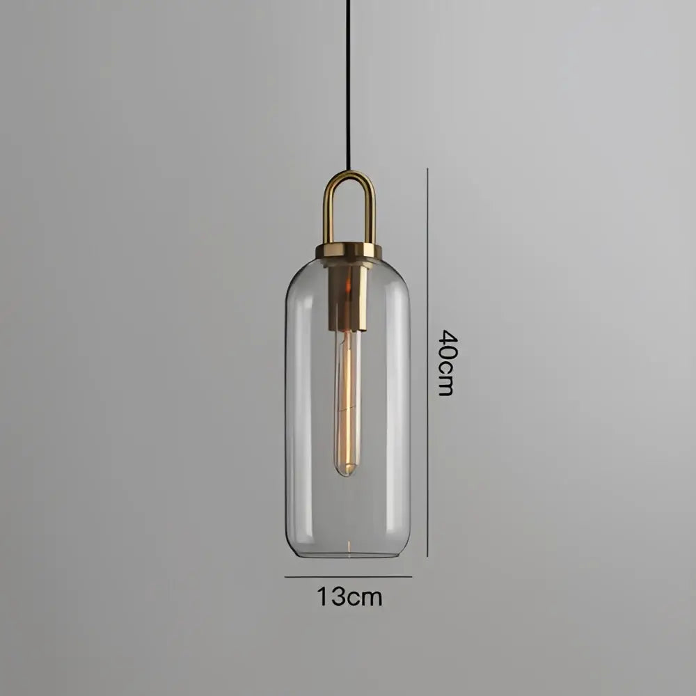 Modern frosted gray glass ball pendant light with clear glass pendant light and brass-finished frame decorbites glass ball