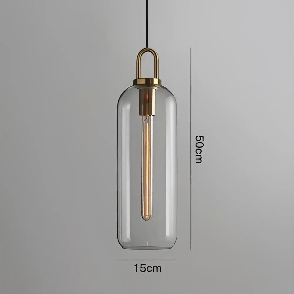 Clear glass pendant light with brass metal top and exposed filament bulb for modern frosted gray glass ball pendant decorbites