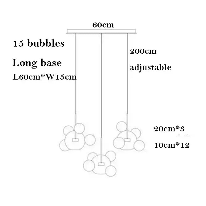 Modern frosted white bubble ball pendant light with 15 glass bubbles and sleek metallic finish for kitchen island decorbites bubble ball