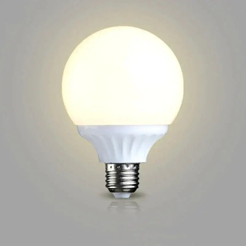 Modern frosted white e27 9w led bulb with frosted glass globe and metallic screw base high brightness round lamp